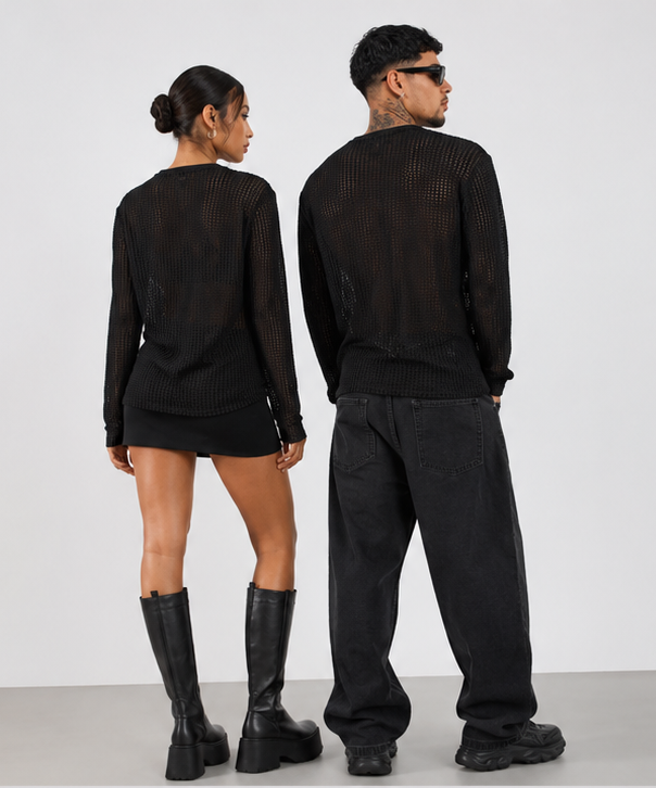 Maglia a Rete Unisex – Nera