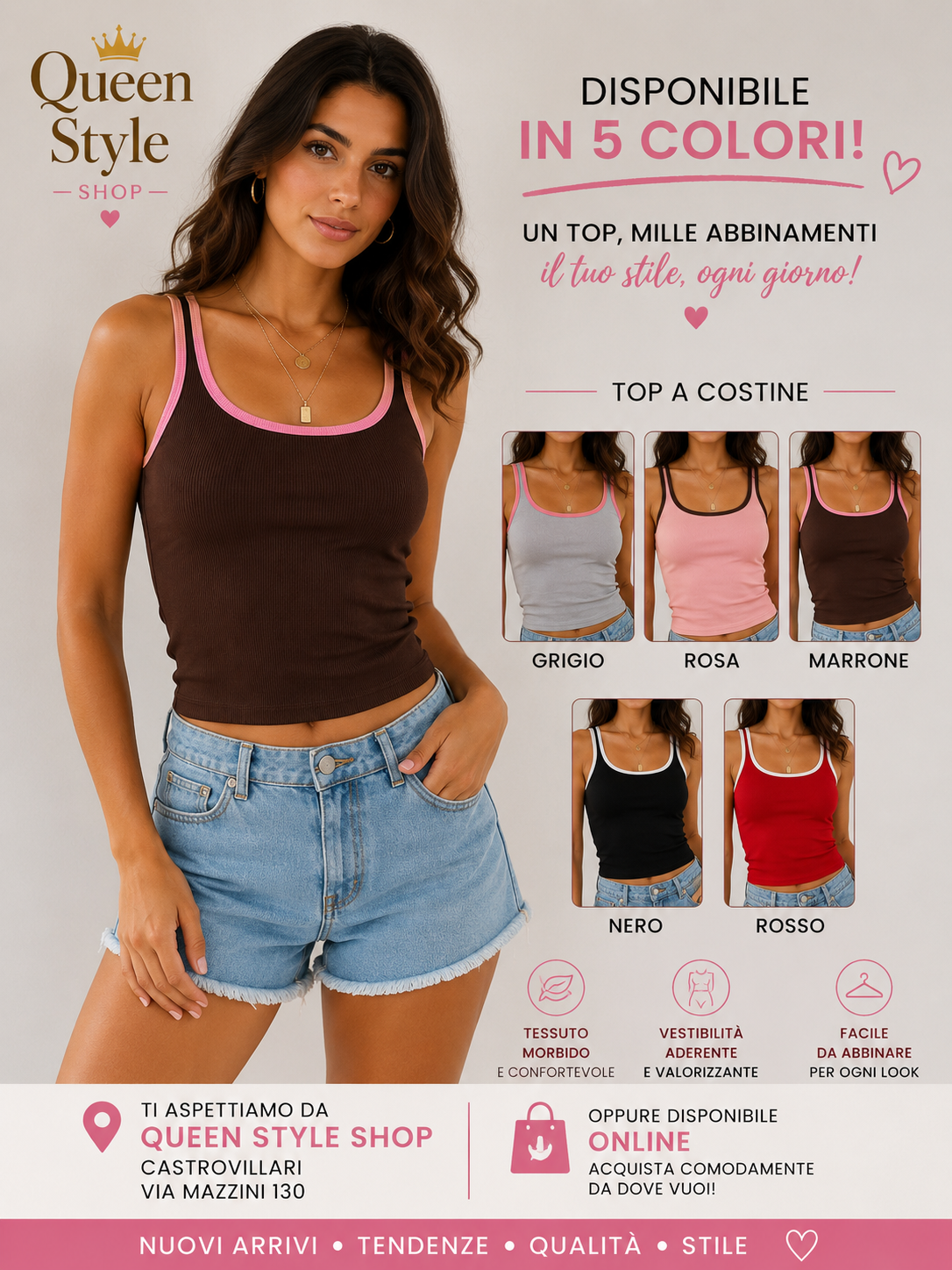 Top Basic a Costine – Taglia Unica