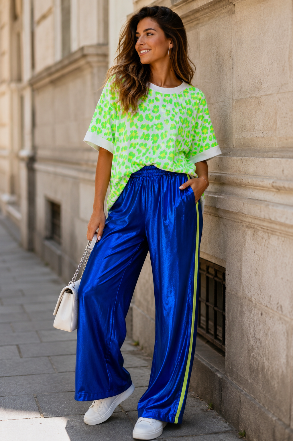 Pantalone Palazzo in Tessuto Lucido – Taglia Unica