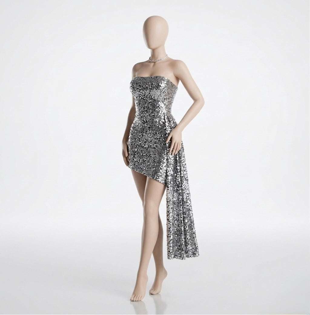 Mini Dress "Sparkle" con Drappeggio