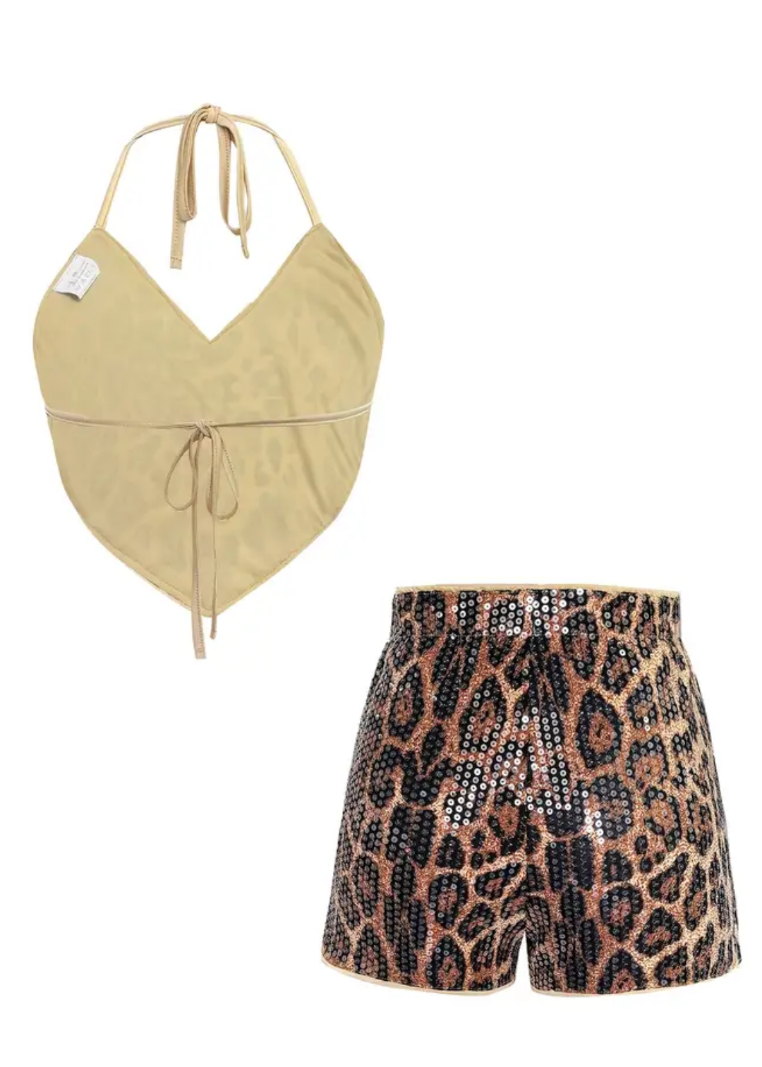 Completo Due Pezzi Animalier con Paillettes