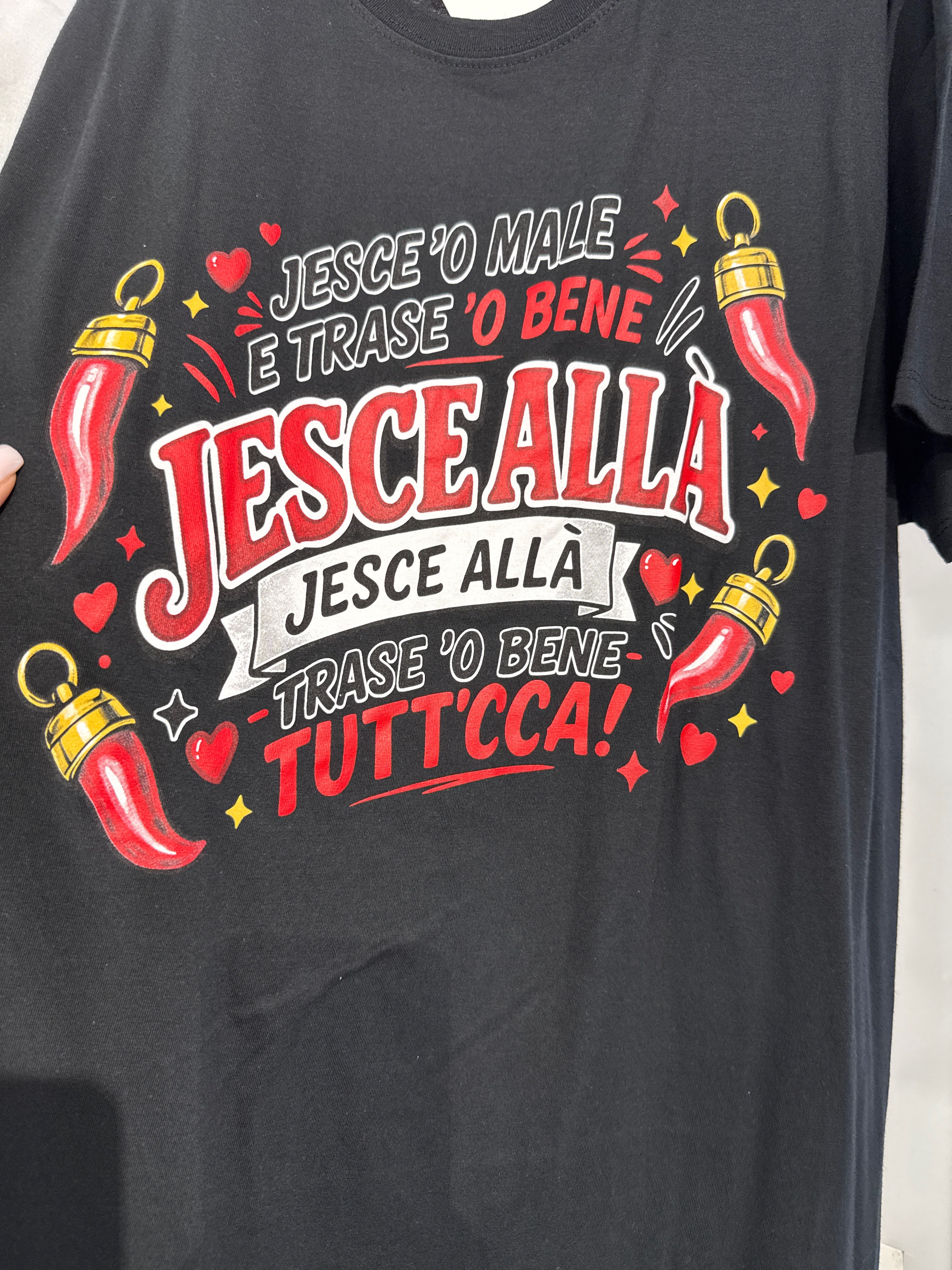 T-Shirt "Jesce 'o Male, Trase 'o Bene" – Edizione Oversize Unisex