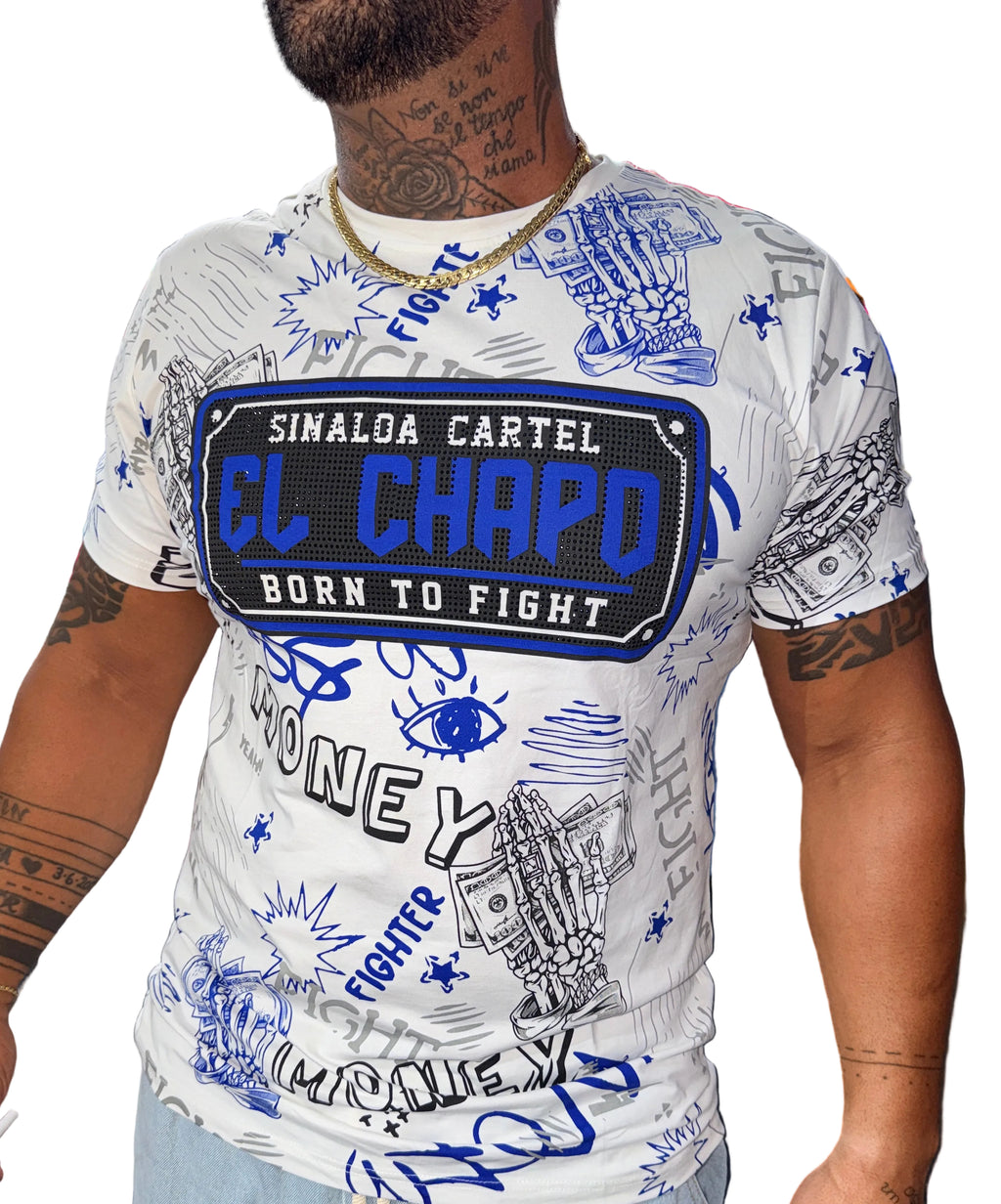 T-shirt Uomo "El Chapo" con Strass