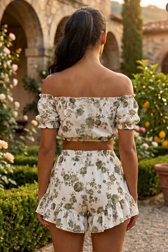 Completo Merion – Eleganza Floreale in Taglia Unica
