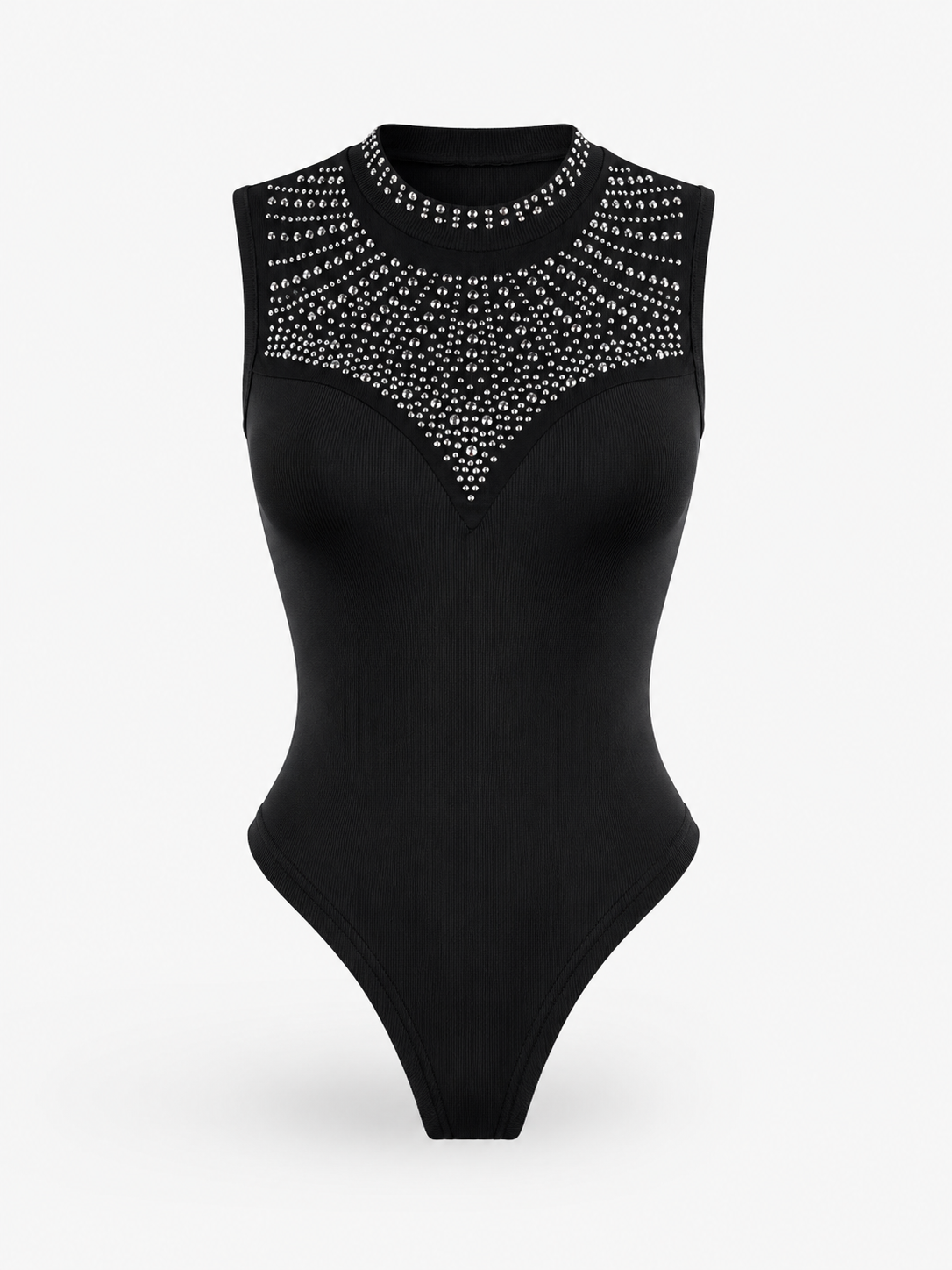 Body a Costine con Strass – Taglia Unica