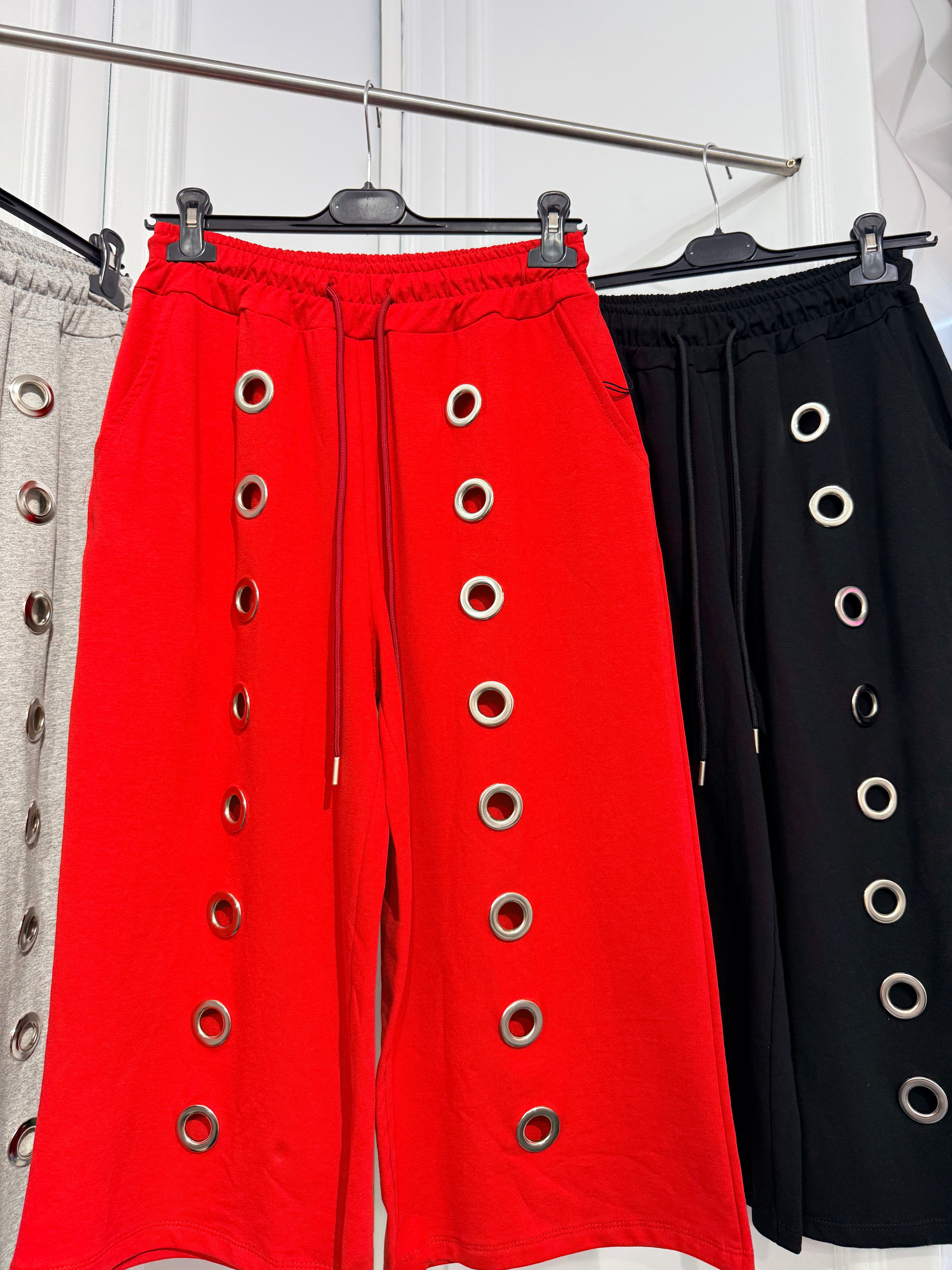 Pantaloni Cargo Urban con Occhielli in Metallo