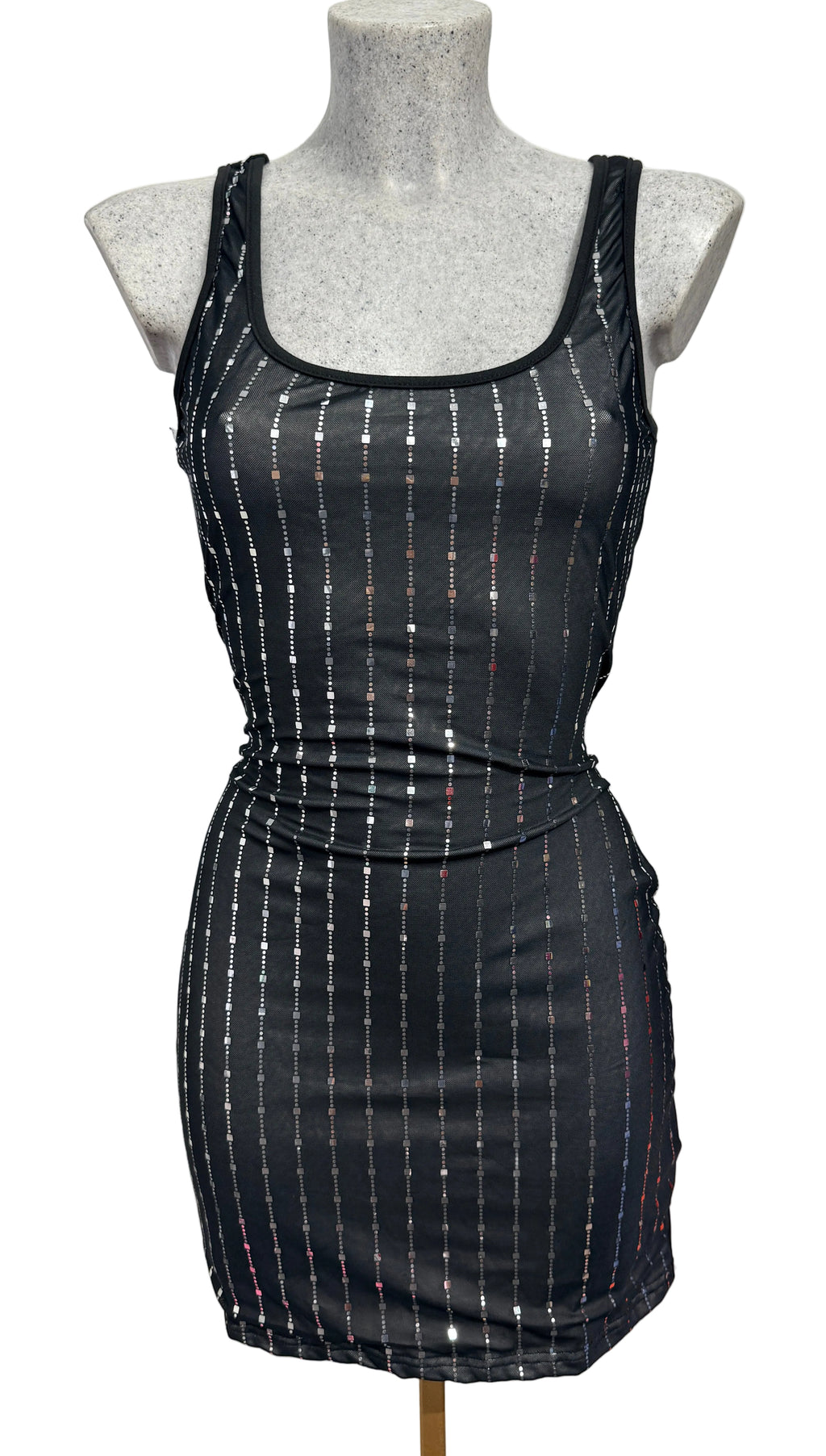 Miniabito Bodycon Glamour a Righe Brillanti