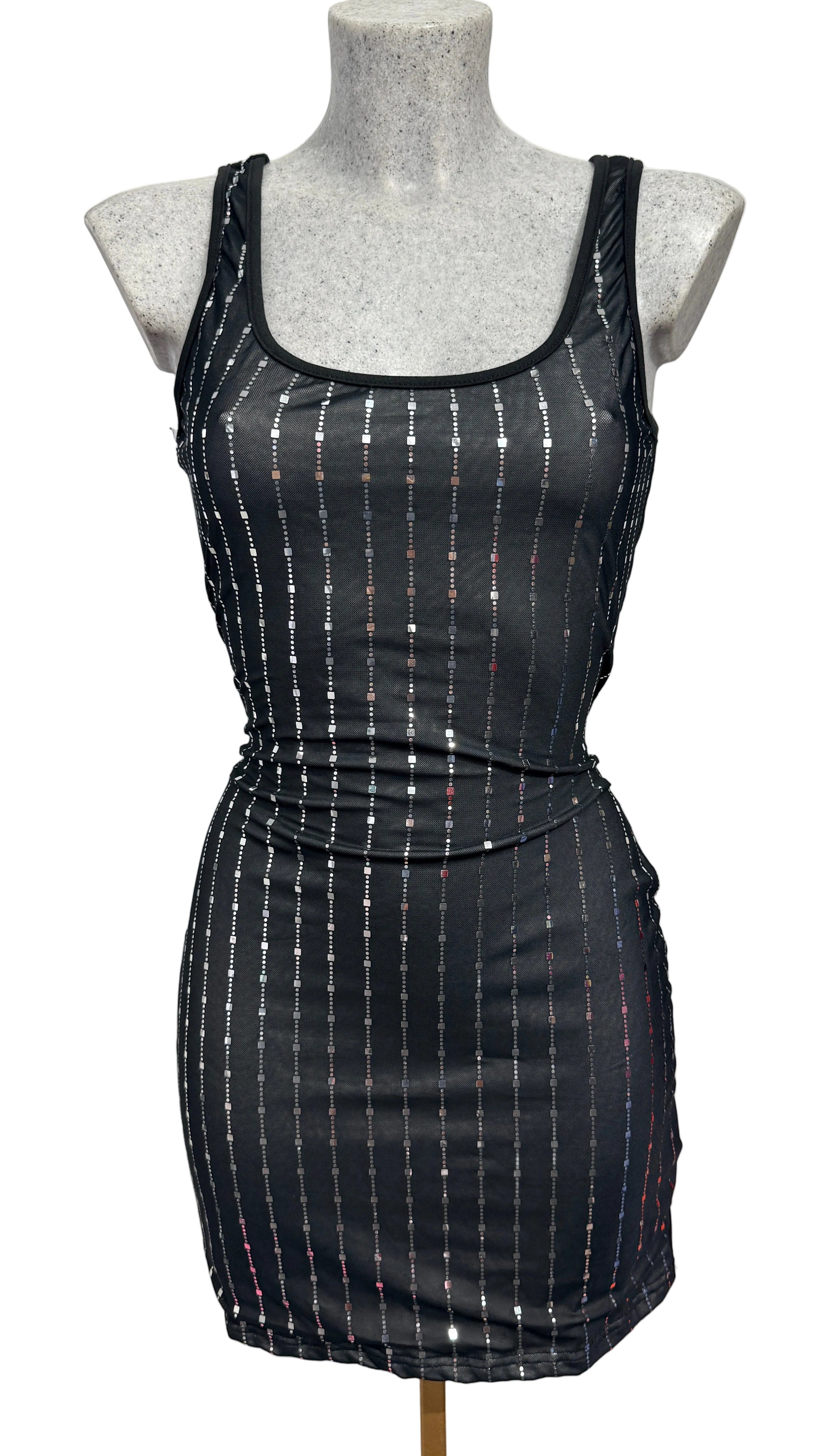 Miniabito Bodycon Glamour a Righe Brillanti