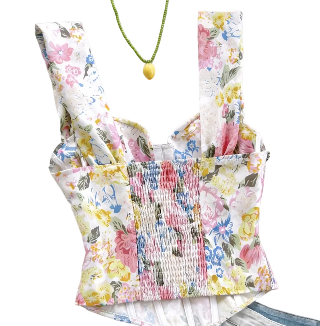 Corsetto Floreale Estivo – Stile Romantico e Fresco