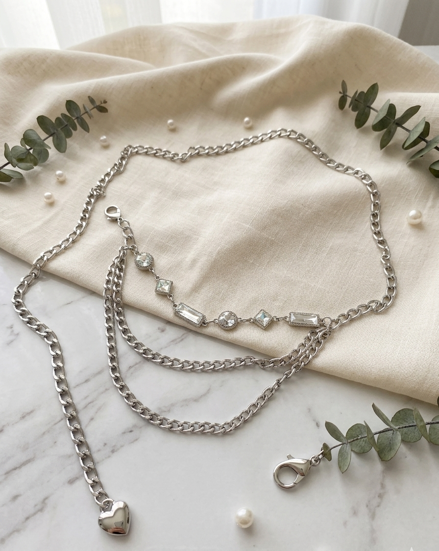 Cintura a Catena Jewelry - Dettagli Luxury e Cristalli