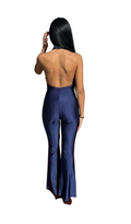 Jumpsuit Elegante Navy – Scollo a Cappuccio con Dettaglio Gold