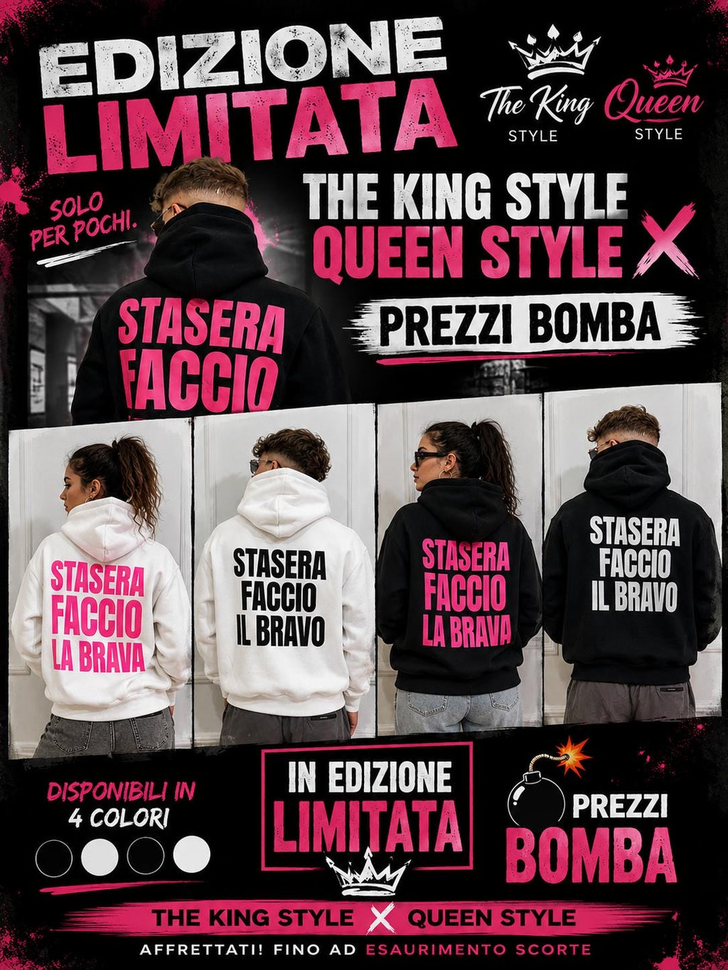 Felpa Sta sera faccio la brava/o