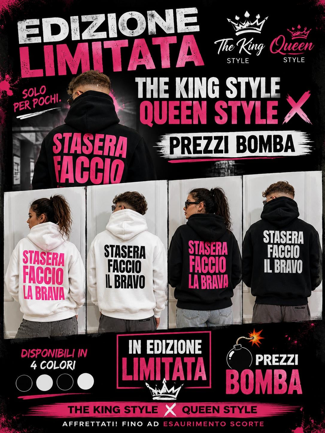 Felpa Sta sera faccio la brava/o