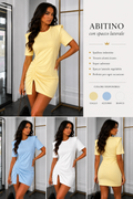 T-shirt-abito con spalline imbottite