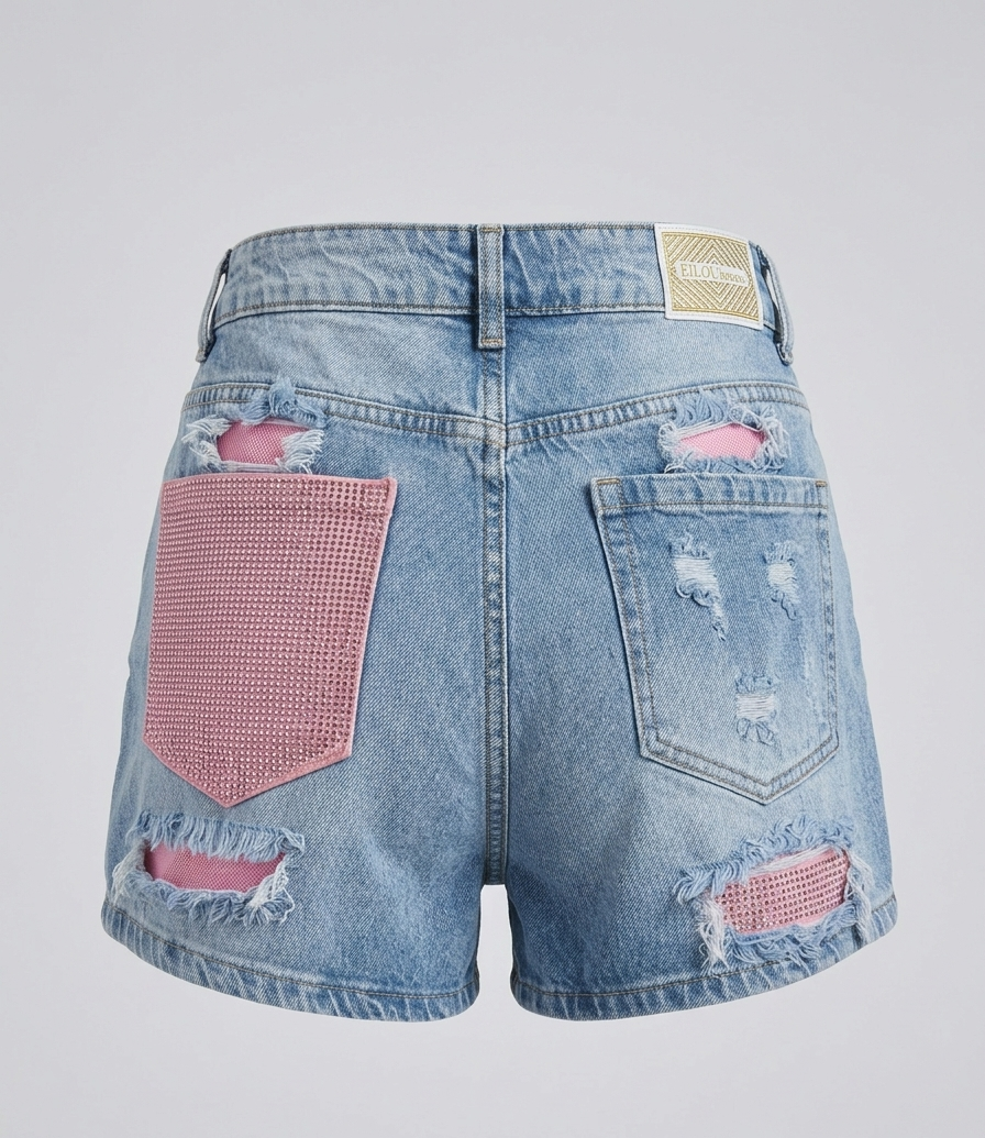 Shorts in Denim Luxury Edition – Dettagli in Strass
