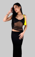 Abito "Midnight Allure": Top Corsetto Trasparente e Maxi Gonna Aderente
