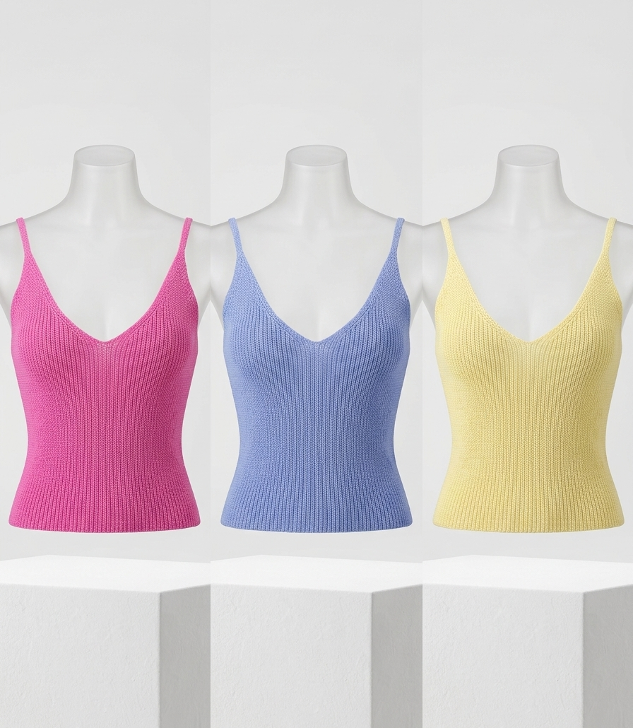Top in Maglia Rasata con Scollo a V – Eleganza Leggera in Taglia Unica