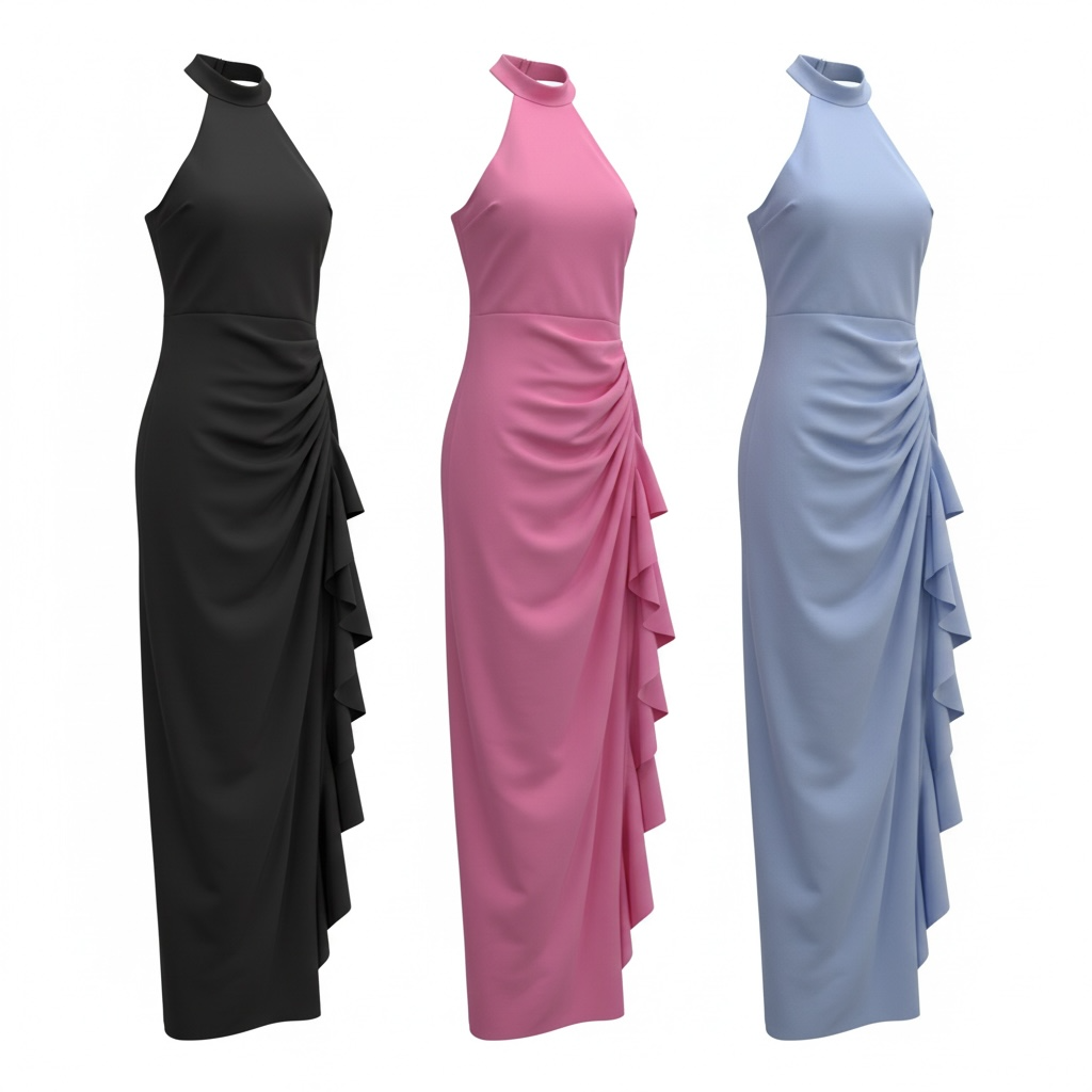 Abito Gala "Aura" – Lungo a Sirena con Scollo Halter