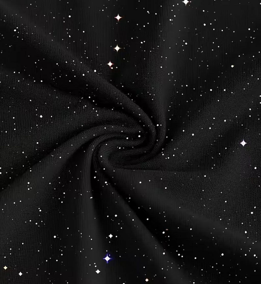 Abito Lungo Effetto Stellato con Spacco Laterale