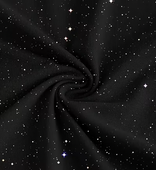 Abito Lungo Effetto Stellato con Spacco Laterale