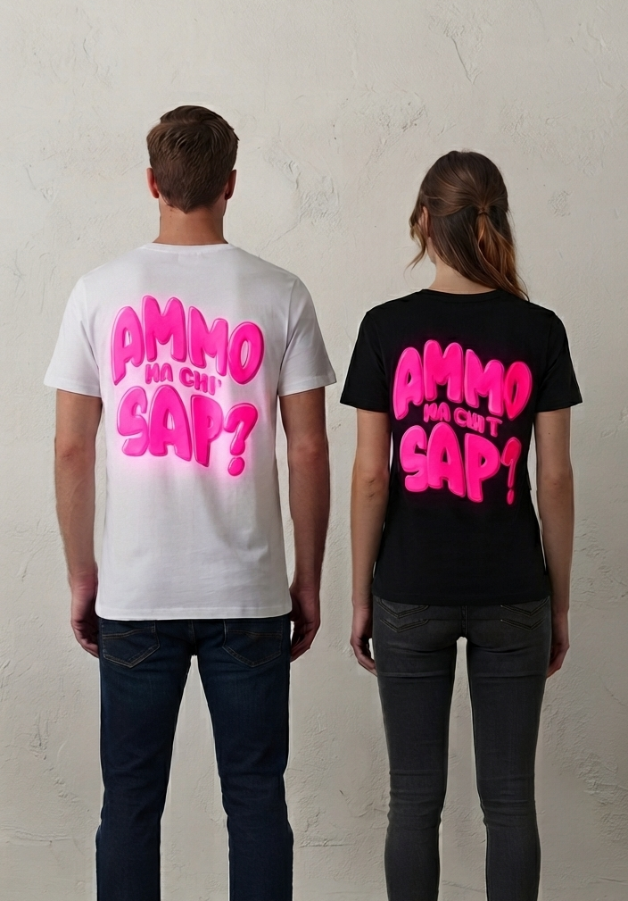 T-shirt Unisex "Ammo ha chi' sap?" – Cotone