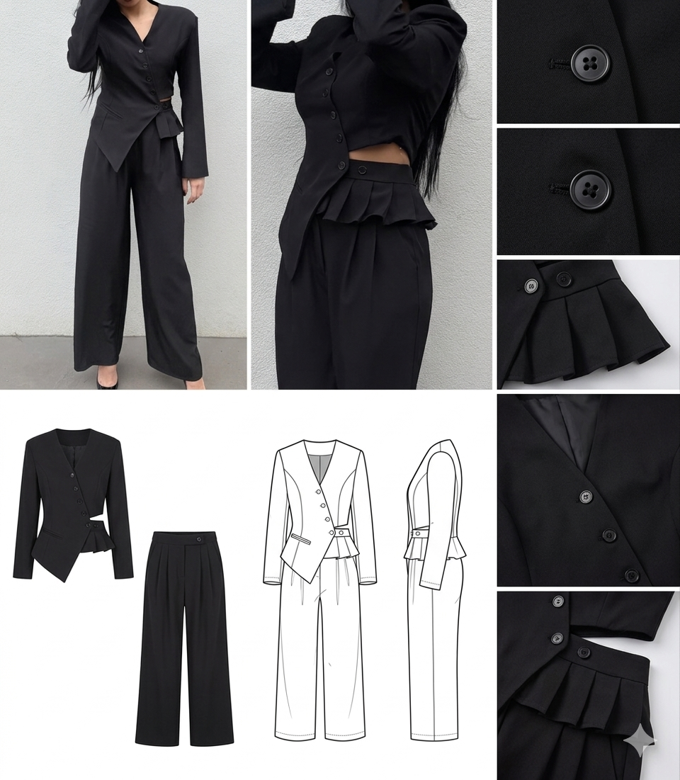 Tailleur Avant-Garde Asimmetrico – Black Editorial Set