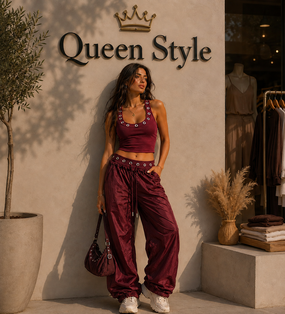 Completo Streetwear "Queen Style" – Crop Top & Cargo Pant